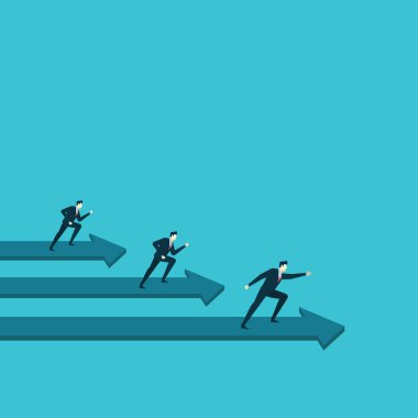 İş adamı kavramı illüstrasyon sürücüsü oku