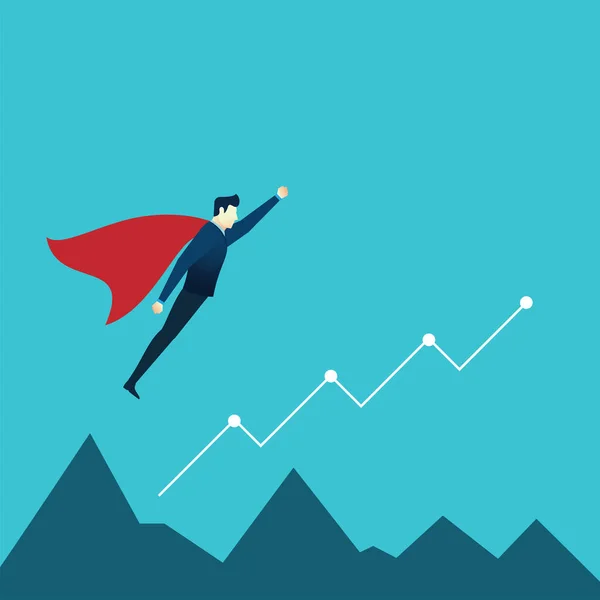 İş adamı konsepti illüstrasyon süper kahraman sinek