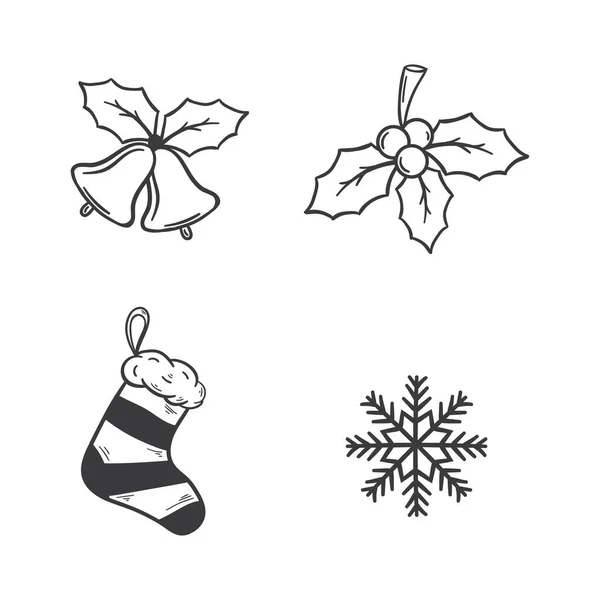 Noel vektör illüstrasyonunun kümesi