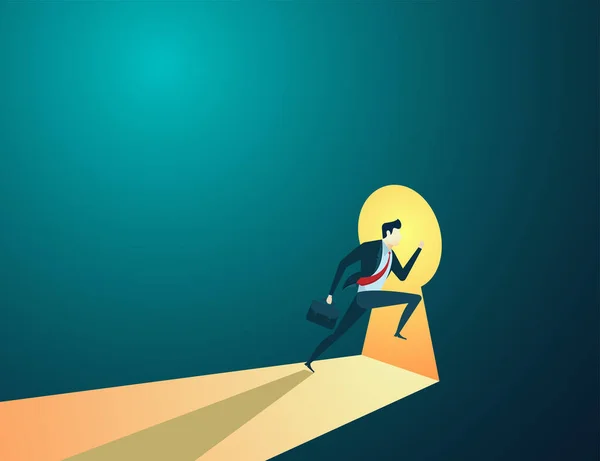 İş insanları konsepti çizimi hedefler için anahtara koşar