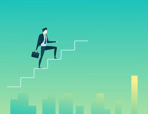 Businessman Climb Stairs — Stock Vector
