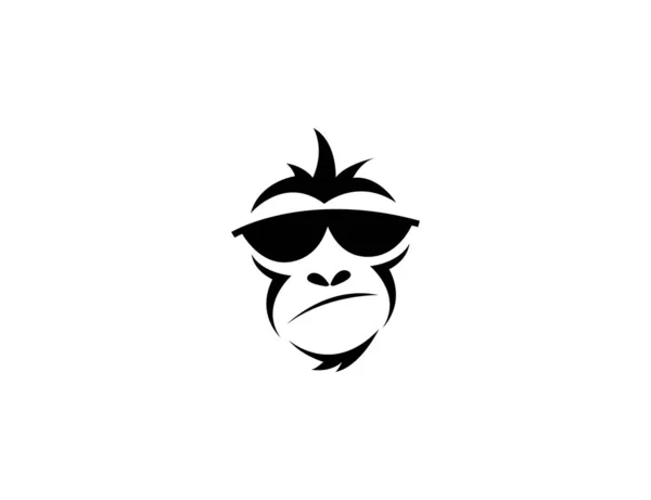 Monkey Geek Illustration Logo — Stock Vector