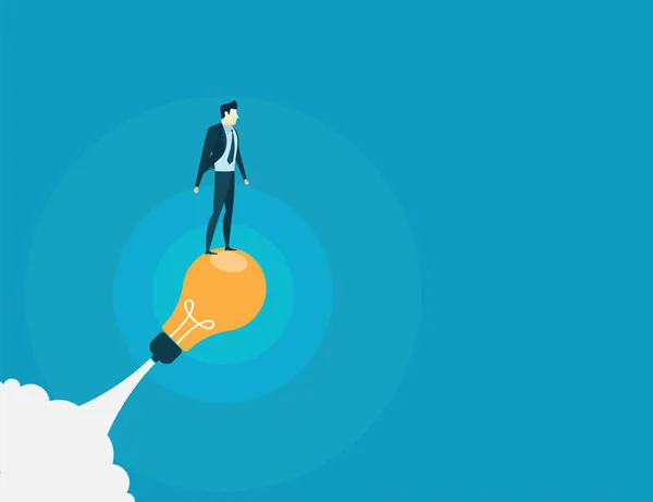 İşadamı hafif bir blub 'da duruyor