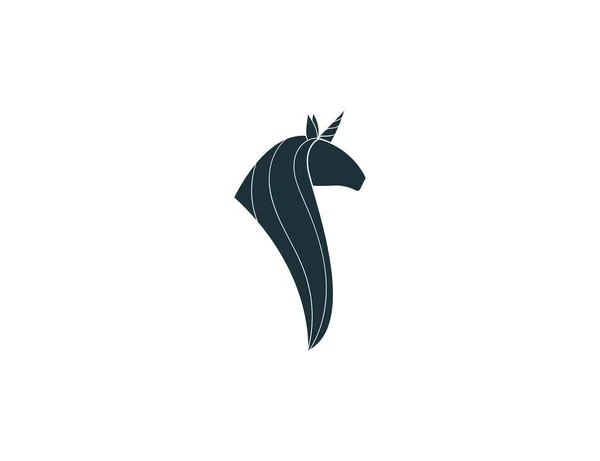 Logotipo Del Concepto Silueta Unicornio — Vector de stock