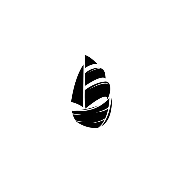 Barco Barco Logotipo Silueta — Vector de stock