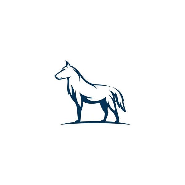 Modelo Logotipo Lobo Vetor Silhueta — Vetor de Stock