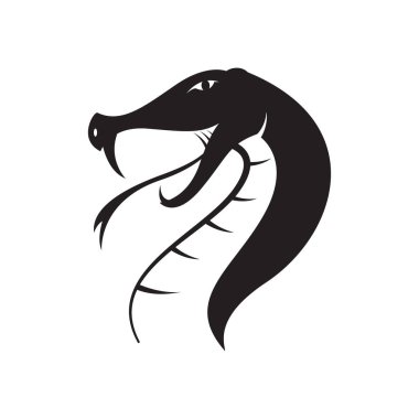 yılan vektör şablonu siluet logo şablonu