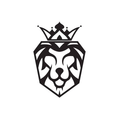 Aslan kral baş vektör logosu silueti