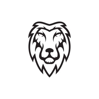 Aslan başlı vektör logo şablonu silueti