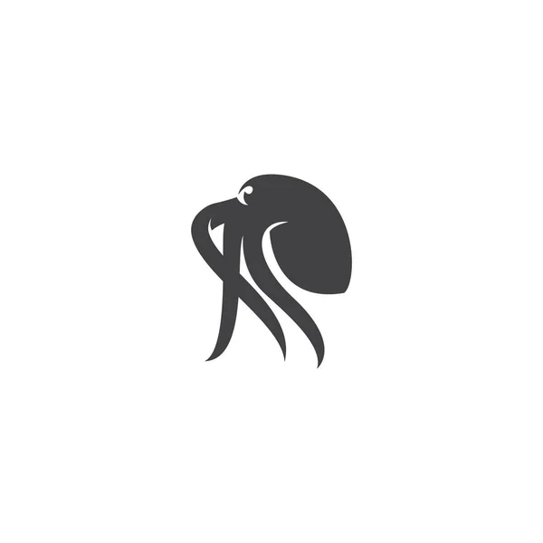 Pulpo Vector Silueta Logotipo Elemento Plantilla — Vector de stock