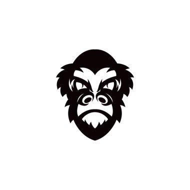 maymun goril başı logo şablonu silueti