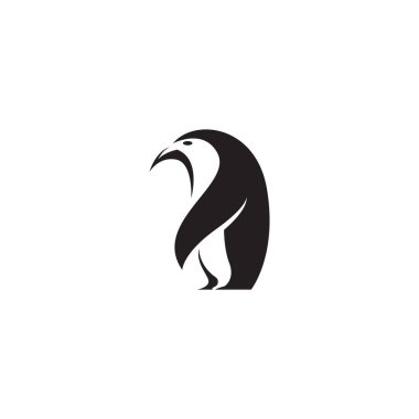 penguen vektör siluet logo şablonu