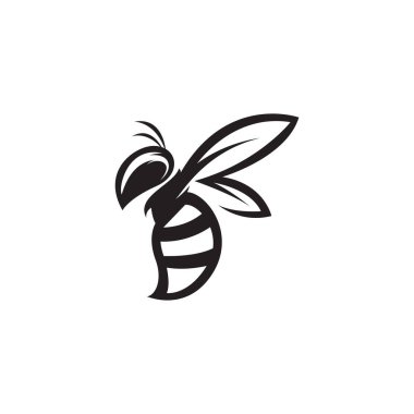 Arı logosu vektör maskotu illüstrasyonu