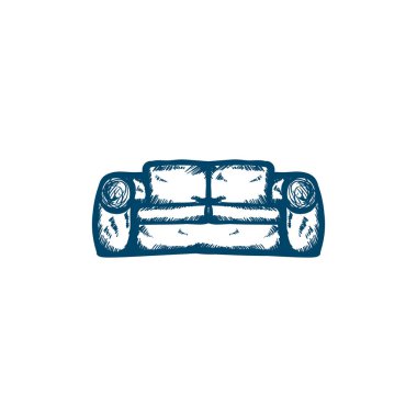 kanepe vektör çizimi el çizimi