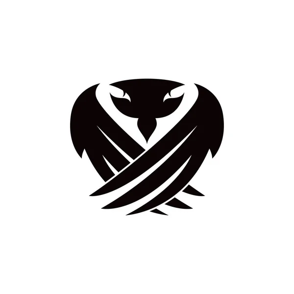 Modèle Logo Vecteur Oiseau Aigle Silhouette — Image vectorielle