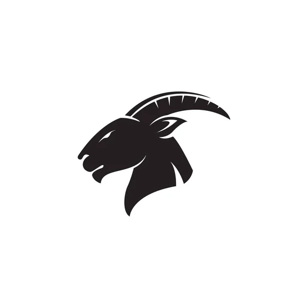 Goat Head Vector Illustration Logo Template Silhouette — Stock Vector
