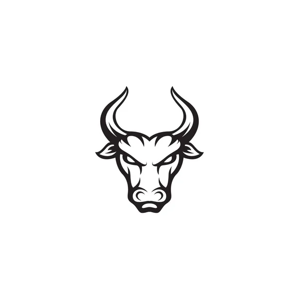 雄牛頭ベクトルイラストアウトラインロゴ — ストックベクタ