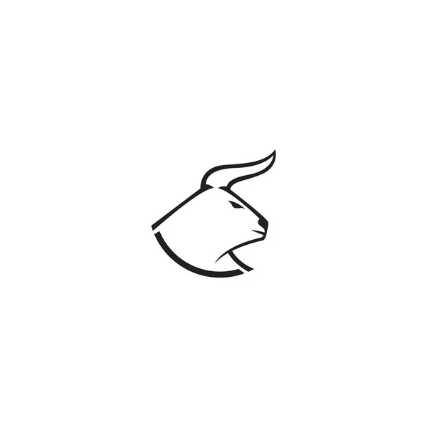 雄牛頭ベクトルイラストアウトラインロゴ — ストックベクタ