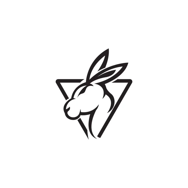 Kaninchen Logo Vorlage Vektor Umriss Stil — Stockvektor