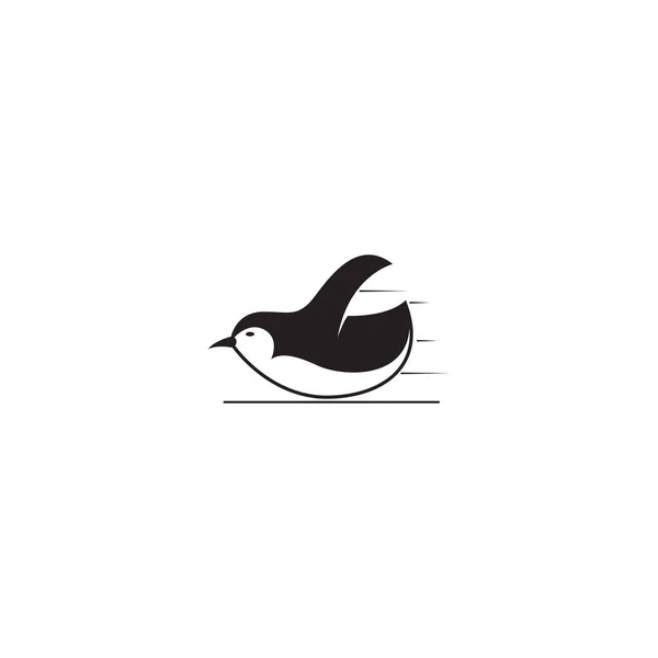 Pinguin Vektor Silhouette Logo Vorlage — Stockvektor