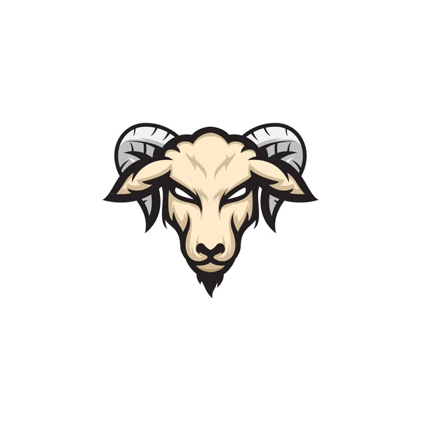 Keçi Kafası Illüstrasyon Logo Şablonu Silueti Stok Illüstrasyon