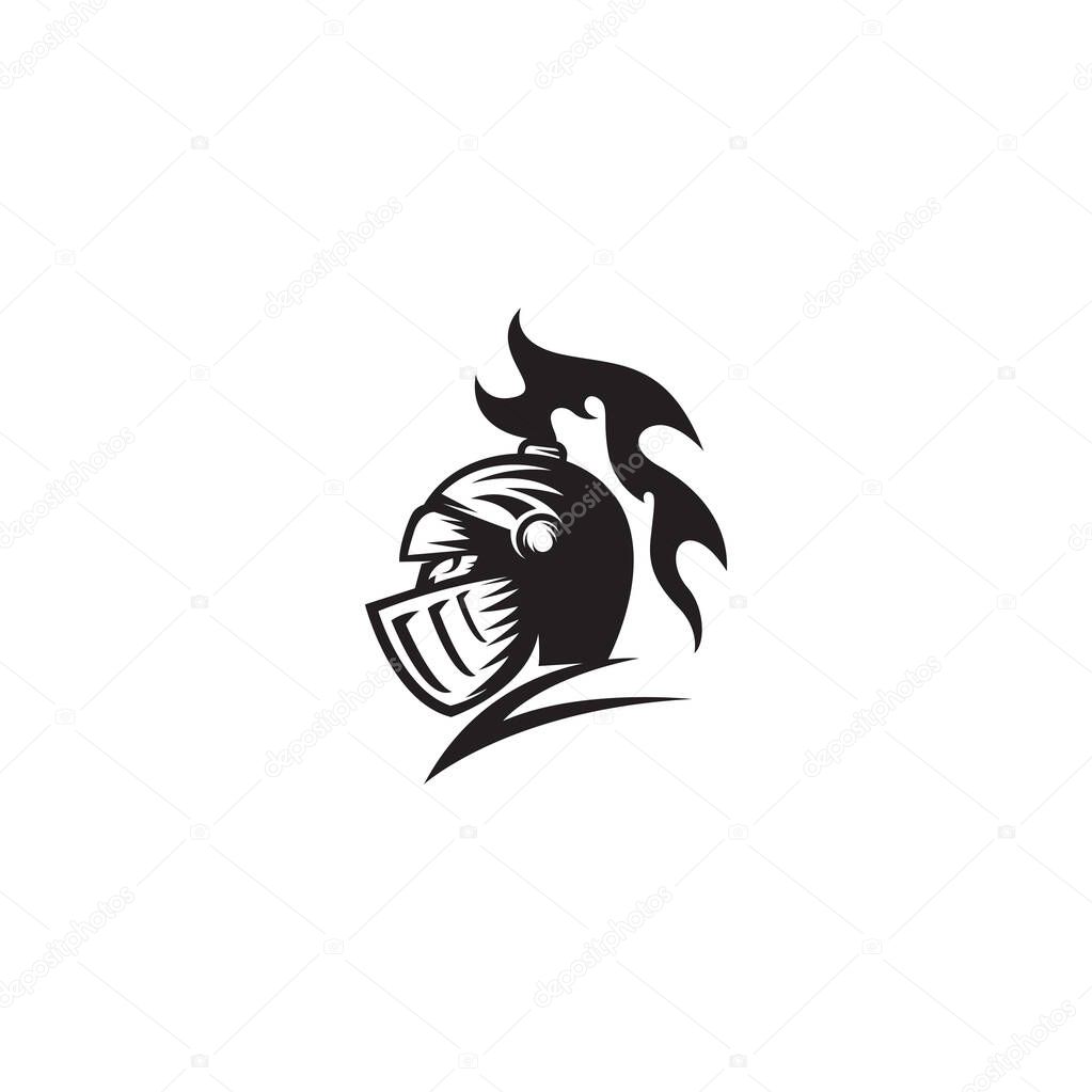 Knight warrior logo template vector illustration silhouette