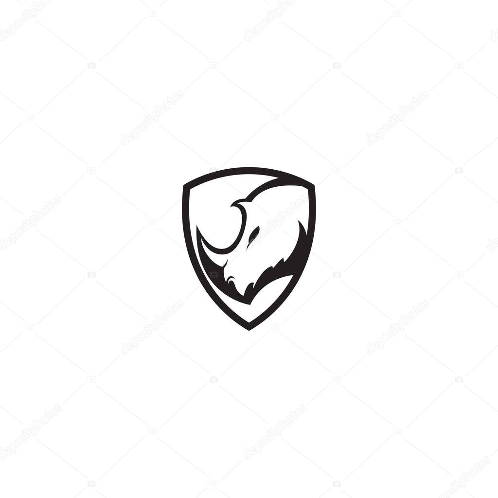 rhino vector logo template shield