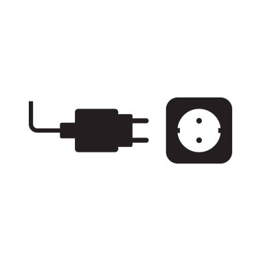 Elektrik Eklentisi ve Soket ana tasarım vektör silueti simgesini sökün