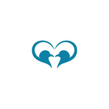 Renkli vektör düz simgesine sahip güvercinler