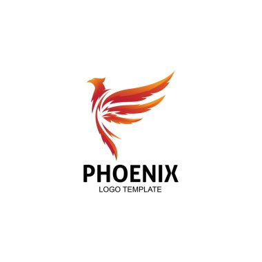 yaratıcı basit Phoenix kuş çember logosu konsepti