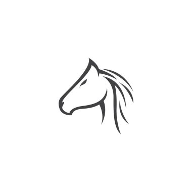 Maskot Logo Şablonu için Basit Siyah At Başı