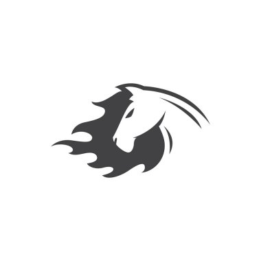 Maskot Logo Şablonu için Basit Siyah At Başı
