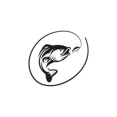balık vektör logo şablonu resimli balıkçılık