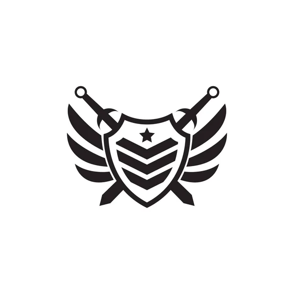 Armee Vektor Logo Symbol Zeichen Symbol Militärisches Schild Kreis Schwert — Stockvektor