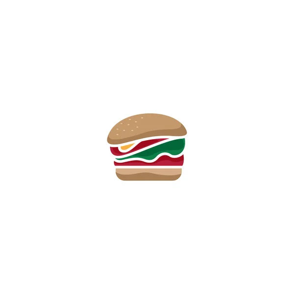 Burger Logo Template Comida Rápida Menú Vector Ilustración Icono Símbolo — Archivo Imágenes Vectoriales