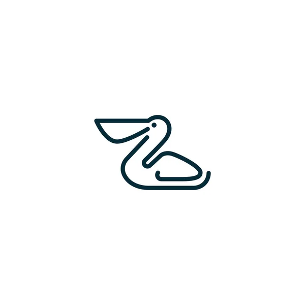 Pelican Bird Logo Ontwerp Sjabloon Vector — Stockvector