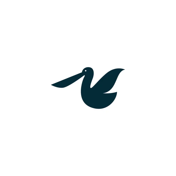 Pelikan Vogel Logo Design Template Vektor — Stockvektor