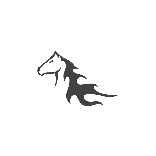 Cabeça Cavalo Preto Simples Para Modelo Logotipo Mascote — Vetor de Stock