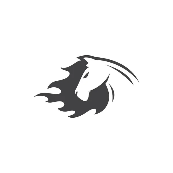 Cabeza Caballo Negra Simple Para Plantilla Del Logotipo Mascota — Vector de stock