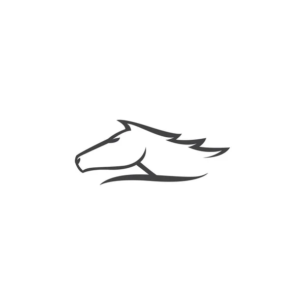 Einfaches Schwarzes Pferd Kopf Für Maskottchen Logo Vorlage — Stockvektor