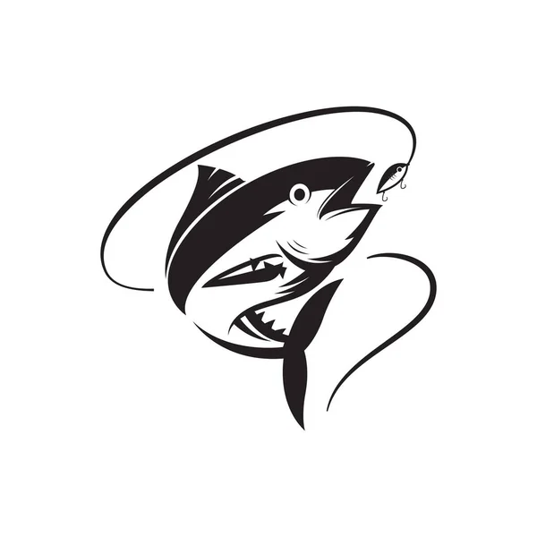 Thunfisch Vektor Logo Vorlage Illustration Angeln — Stockvektor