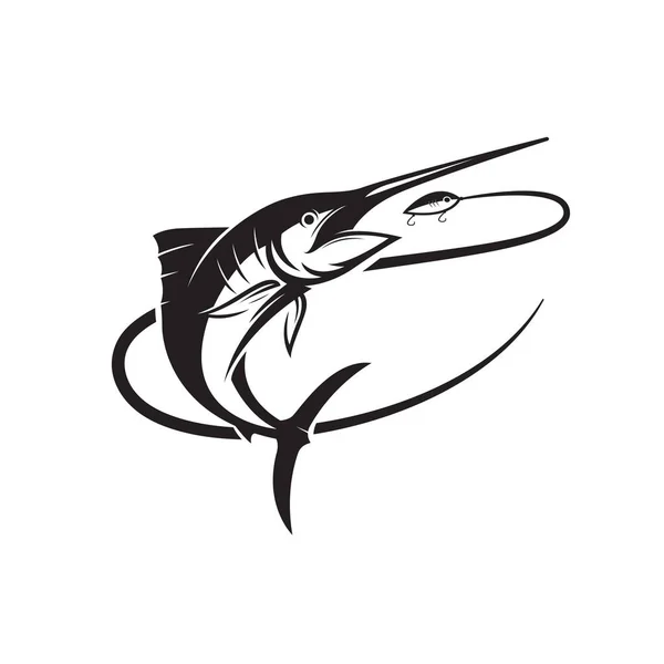 Марлін Риба Векторний Логотип Шаблон Ілюстрація — стоковий вектор