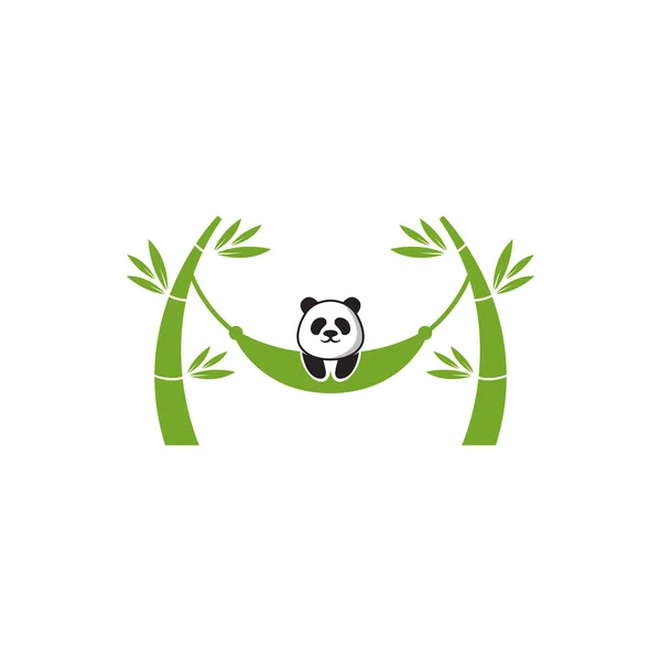 Niedlich Spaß Panda Vektor Illustration Logo Vorlage — Stockvektor