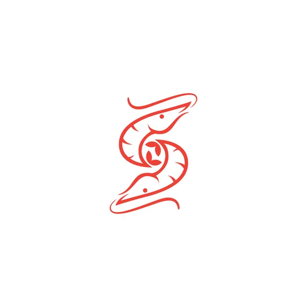 Шаблон Логотипа Вектора Креветок — стоковый вектор