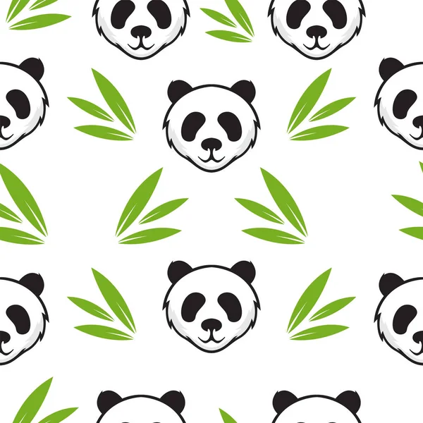 Niedliche Panda Nahtlose Muster Vektor Illustration — Stockvektor