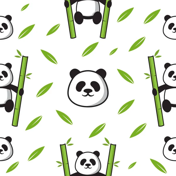 Niedliche Panda Nahtlose Muster Vektor Illustration — Stockvektor