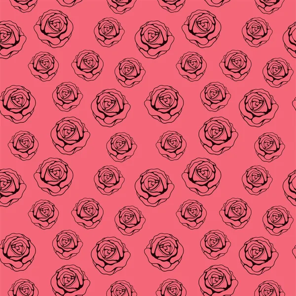 Rose Blume Nahtlose Muster Vektor Illustration — Stockvektor