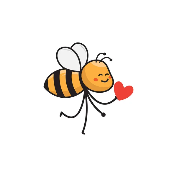 可愛い蜂のキャラクターベクトルイラスト — ストックベクタ