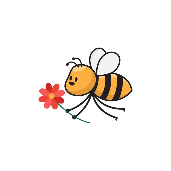 可愛い蜂のキャラクターベクトルイラスト — ストックベクタ