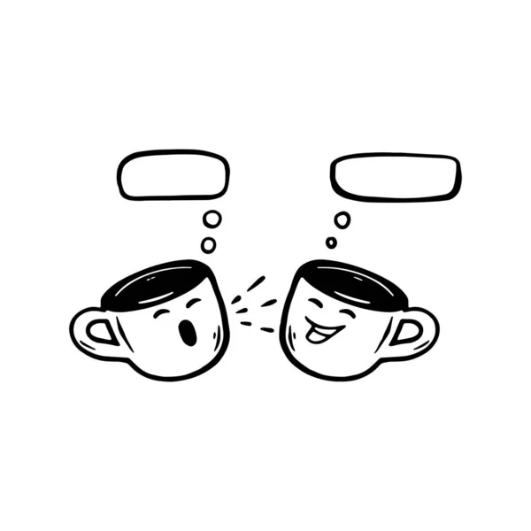 Retro doodle kahve fincanı şakası.